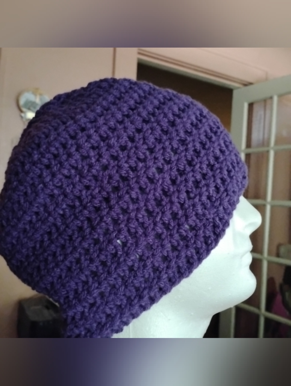 Purple Crochet Beanie